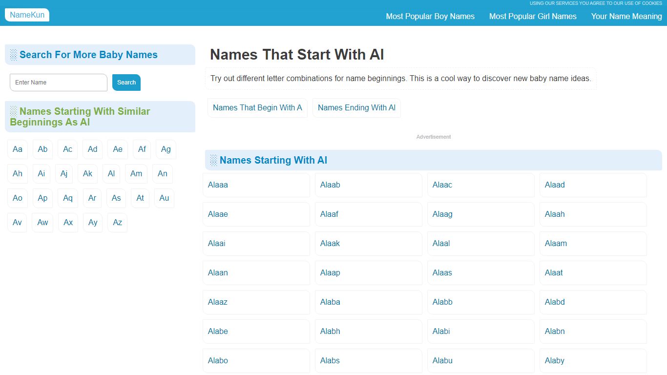 Names Starting With Al? Boy Girl Baby Names - namekun.com